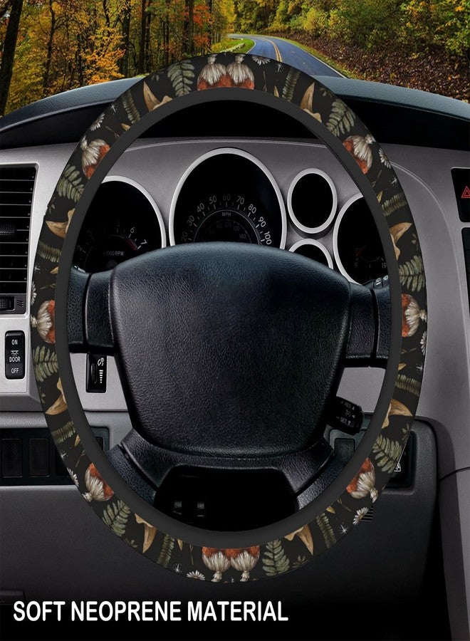 KARREAL Vintage Mushroom Dragonfly Flower Steering Wheel Cover, Non-slip Breathable Neoprene Steering Wheel Covers, Women Car Accessories Universal 15 Inch Fit Auto, Suvs, Truck - Image 3