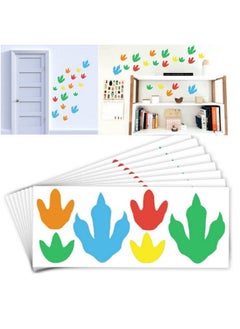 Top label Dinosaur Footprints Wall Decals Dinosaur Tracks Decals For Kids Room Removable Birthday Party Wall Decor Decals 2 Size60 Pcs Orangegreenbluered Yellow  - Image 1