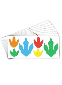 Top label Dinosaur Footprints Wall Decals Dinosaur Tracks Decals For Kids Room Removable Birthday Party Wall Decor Decals 2 Size60 Pcs Orangegreenbluered Yellow  - Image 3