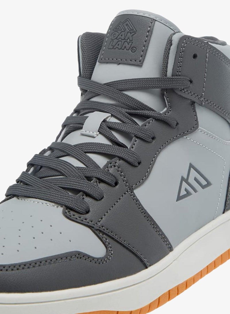 Oaklan by Shoexpress Mens Colourblock High Top Sneakers With Lace-Up Closure - Image 4