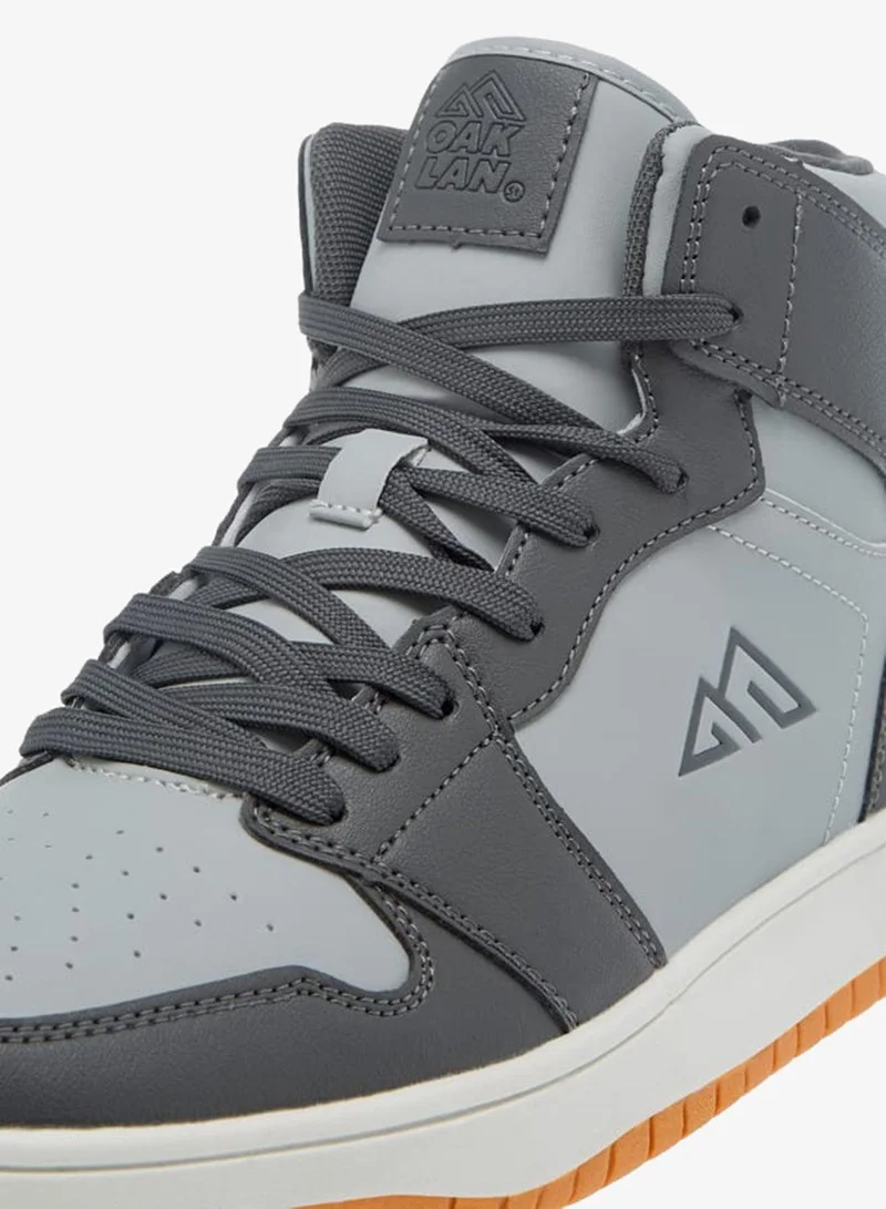 Oaklan by Shoexpress GREY Panelled High Cut Sneakers With Lace-Up Closure for Men | Best Price UAE