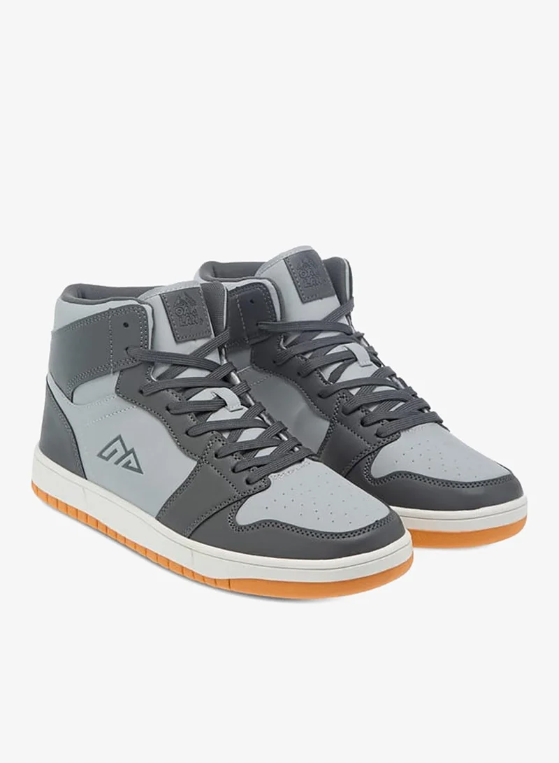 Oaklan by Shoexpress GREY Panelled High Cut Sneakers With Lace-Up Closure for Men | Best Price UAE