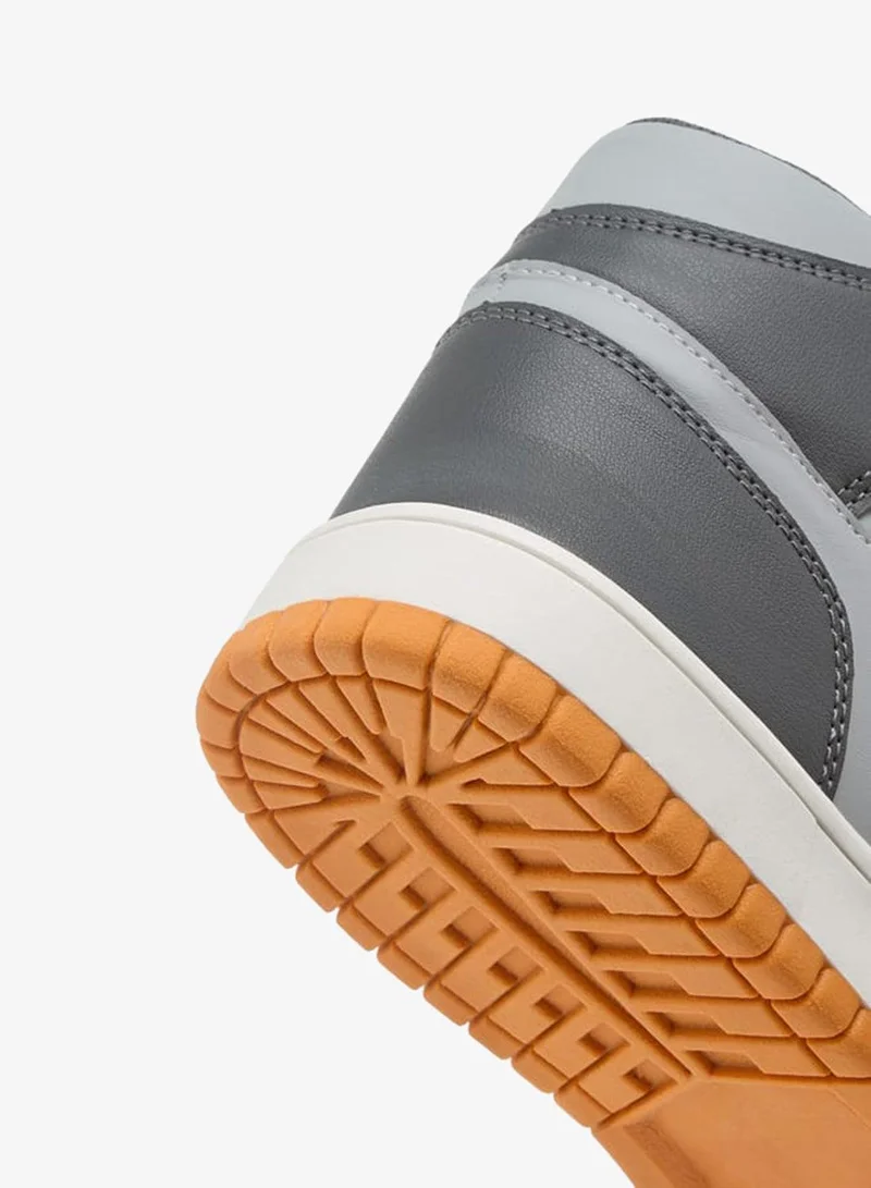 Oaklan by Shoexpress GREY Panelled High Cut Sneakers With Lace-Up Closure for Men | Best Price UAE