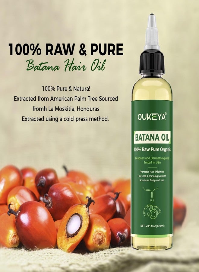 OUKEYA Batana Oil for Hair Growth: Dr Sebi Organic Raw Batana Oil from Honduras - 100% Pure & Natural Cold Pressed - For Thicker Stronger Hair - 4.05 OZ, Reduce Split Ends and Hair Loss in Men Women - Image 2