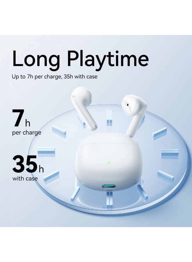 JOYROOM FB1 AI-Powered Wireless Earbuds – Bluetooth 6.0 TWS Earphones with AI Translation, AI Meeting Recorder, DNN Call Noise Cancellation, Deep Bass Sound, 35H Playtime, JR Audio App, IP54 Waterproof for iPhone, Samsung & Android - European CE Certified Cloudy White - Image 3