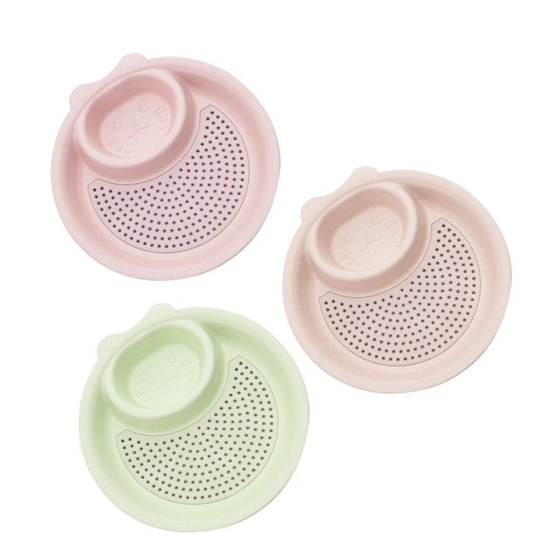 3pcs Multi Grid Dumpling Sauce Dishes Double Layer Drainage Plates Wheat Straw Material For Appetizers Seasoning Nord Green Pink Beige Kitchen Tableware - Image 2