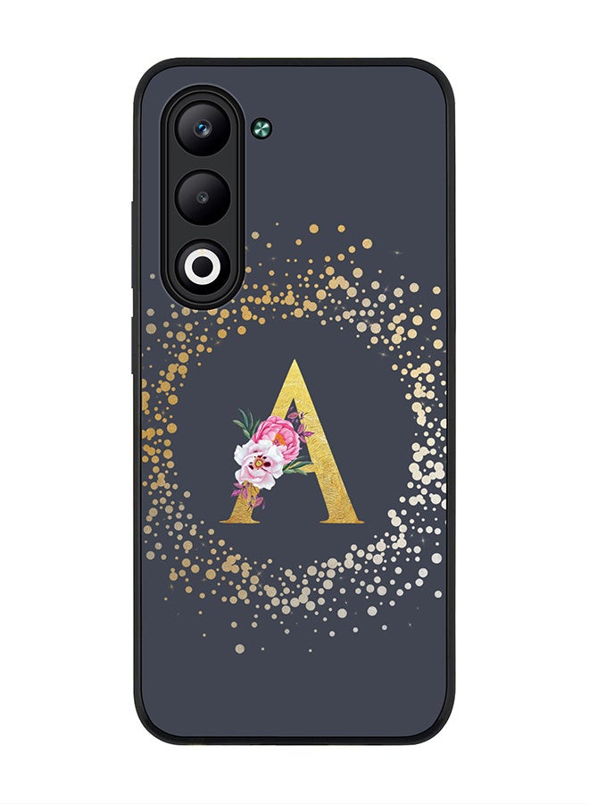 Stylizedd For Oppo A5 5G / A5 4G Case,Slim fit Camera Protection, Shockproof Thin Phone cover  - Custom Monogram Floral - A  (Grey )