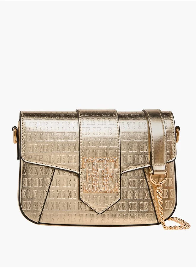 ايل Women Monogram Embossed Crossbody Bag with Detachable Chain Strap