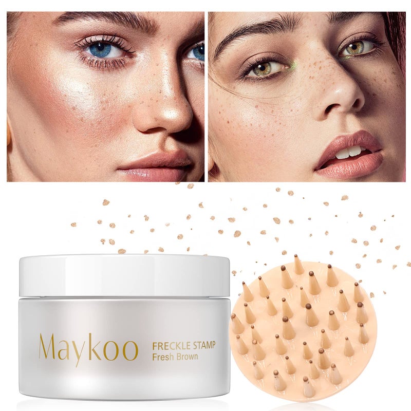 MAYKOO Freckle Cushion Natural Like Freckle Makeup Fake Freckles Pen Waterproof Long Lasting Quick Dry, Get Sun-kissed Stars Makeup Freckle in One Press, Fresh Brown, 15g - Image 1