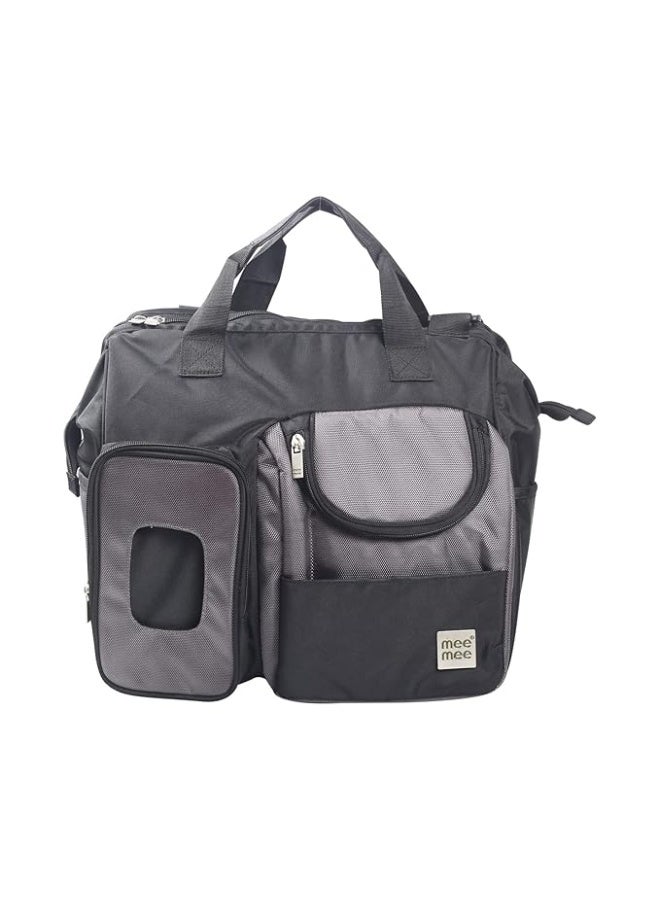 Mee Mee Nursing Diapers |Adjustable Strap,Water&Stain Resistant BackPack |Spacious Bag With Multi Pockets for Keeping Milk Bottle With Diaper Changing Mat |All Baby Essentials In1 Bag(Grey) - Image 1