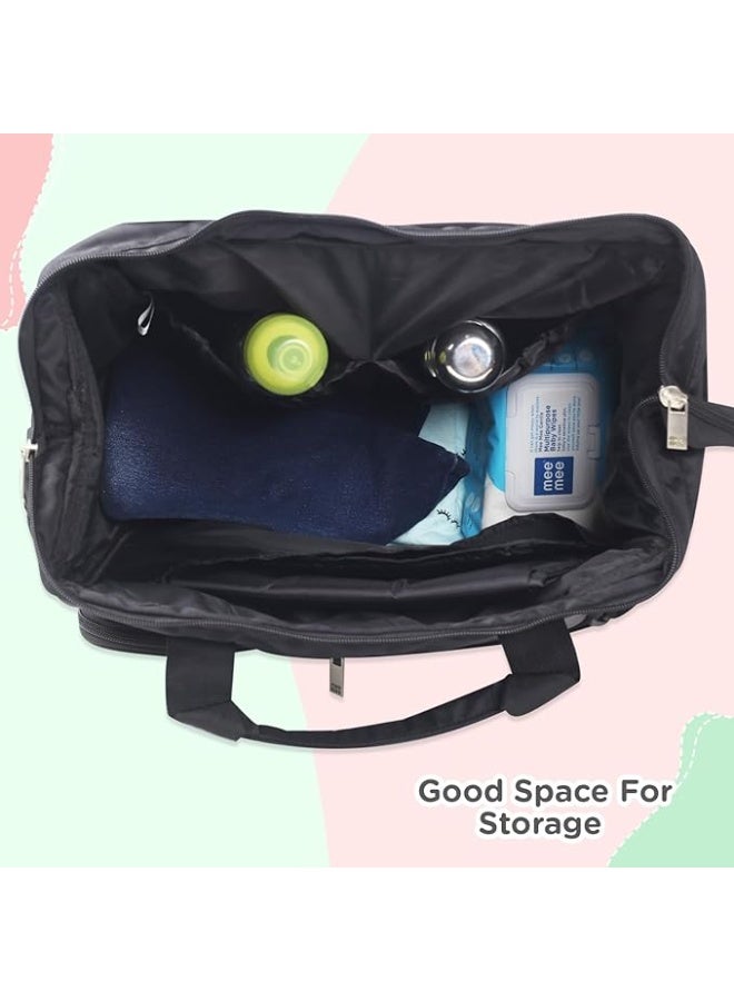 Mee Mee Nursing Diapers |Adjustable Strap,Water&Stain Resistant BackPack |Spacious Bag With Multi Pockets for Keeping Milk Bottle With Diaper Changing Mat |All Baby Essentials In1 Bag(Grey) - Image 2