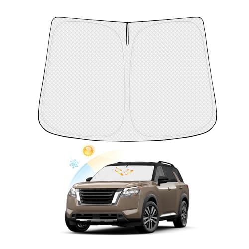 Canvcle Windshield Sun Shade for 20222025 2026 Nissan Pathfinder Accessories Thicken 6Layer Front Window Sunshade Cover Sun Visor Protector Foldable Block UV Rays Keep Vehicle Cool