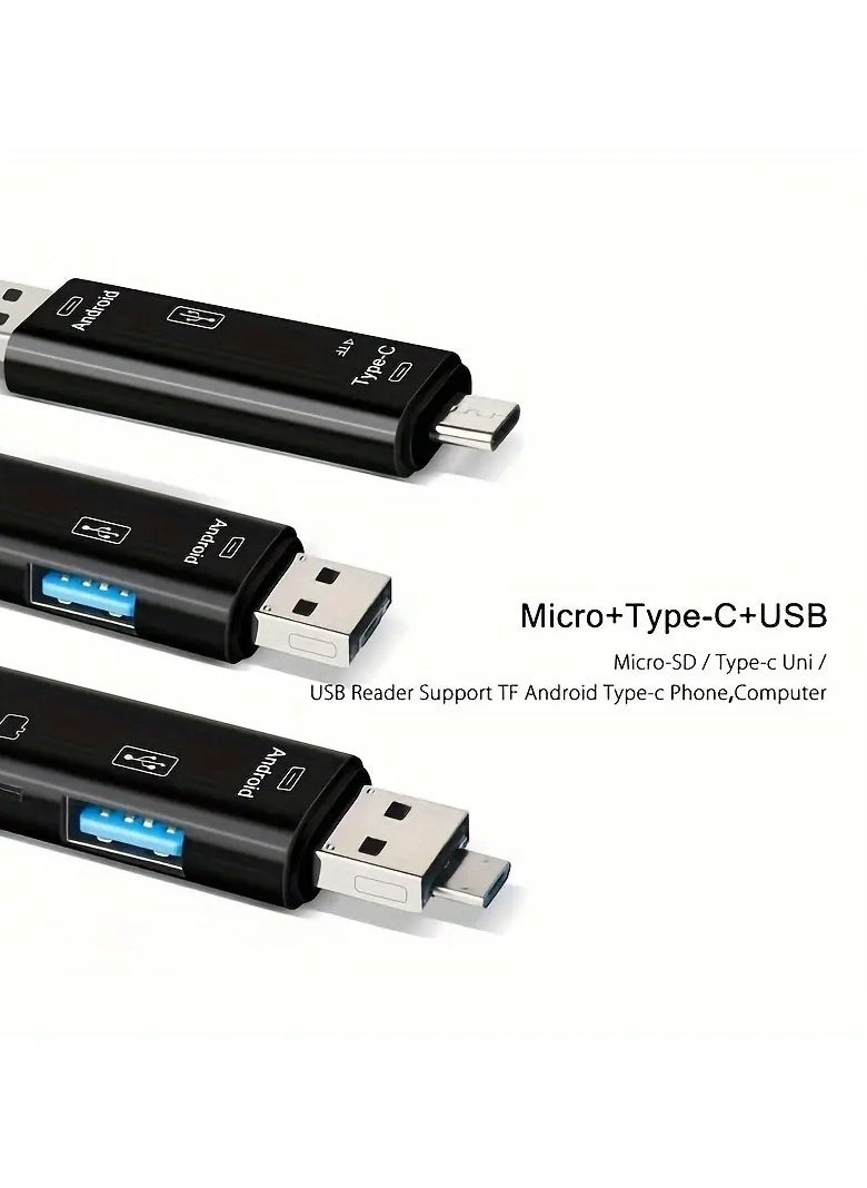 Home Clearance Sale Type-c Mobile Phone Five-in-one OTG Card Reader Micro For Android OTG Card Reader TF Card U Disk Expander  - Image 3