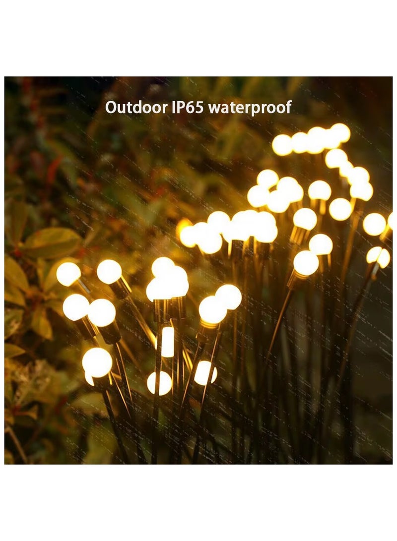 أضواء الحديقة الشمسية ترقية مشرق، جديد في الهواء الطلق مقاوم للماء 6 أضواء LED الشمسية المتمايلة أضواء اليراع أضواء الديكور في الهواء الطلق ديكور الحديقة، أضواء الشمسية للفناء، مسار 2 حزمة - Image 1