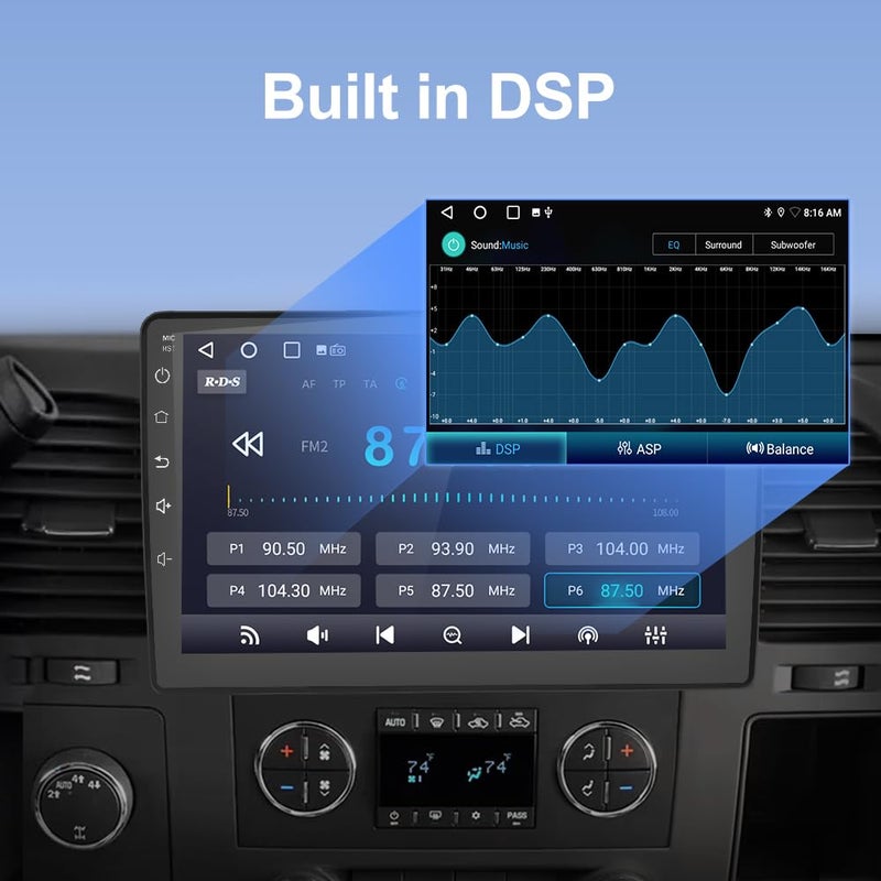 AWESAFE 4Core 64GB Car Radio Stereo for Chevy Chevrolet Silverado Tahoe Equinox GMC Sierra Yukon with CarPlay Android Auto Backup Camera - Image 5