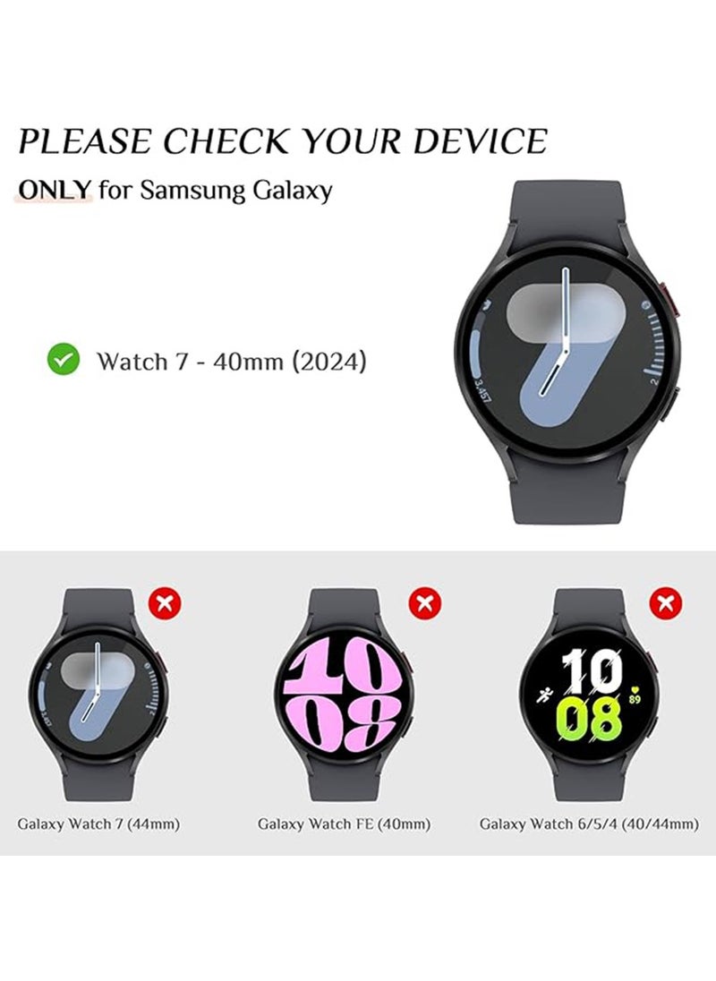 X-level Case Designed for Samsung Galaxy Watch 7 Screen Protector 40mm Accessories - Glitter Diamond Protective Face Cover with Tempered Glass Film  - Image 2