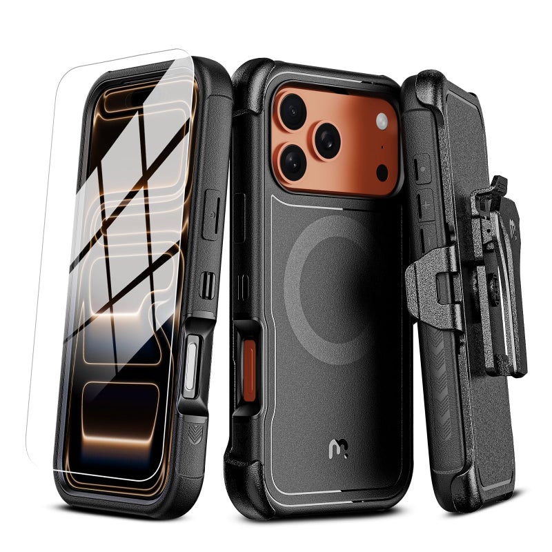 M MYBAT PRO For iPhone 17 Pro Max Case with Belt Clip Holster Maverick Series 17 Pro Max CaseCompatible with MagsafewScreen ProtectorAntiDropwith 360Rotating KickstandHeavy Duty Protection - Image 2