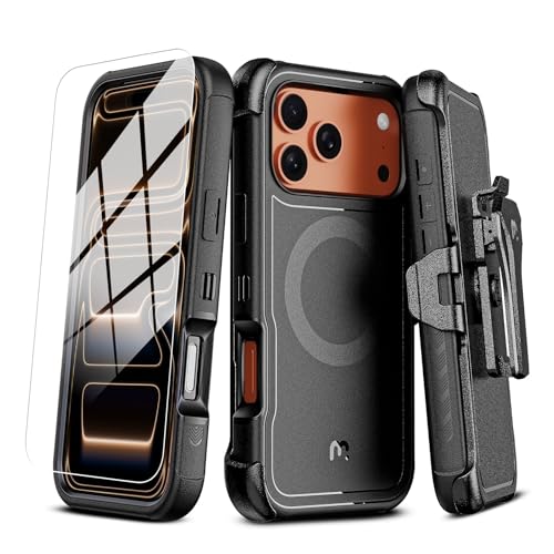 M MYBAT PRO For iPhone 17 Pro Max Case with Belt Clip Holster Maverick Series 17 Pro Max CaseCompatible with MagsafewScreen ProtectorAntiDropwith 360Rotating KickstandHeavy Duty Protection - Image 1