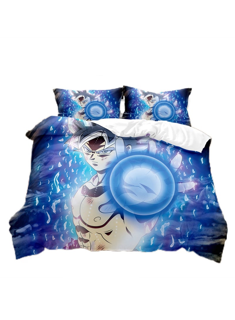 3pc creative 3d printing anime printing 1 quilt cover 2 pillowcases fashion set - Image 1