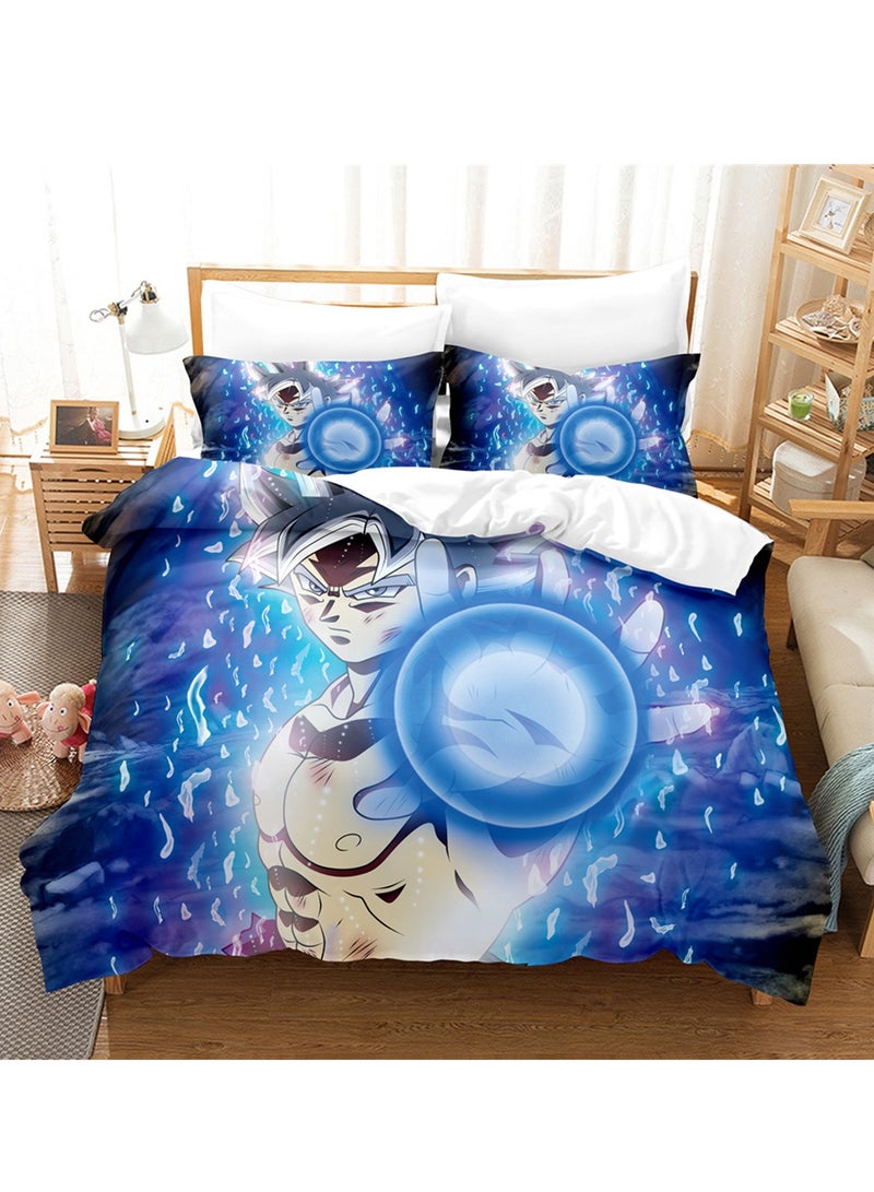 3pc creative 3d printing anime printing 1 quilt cover 2 pillowcases fashion set - Image 2