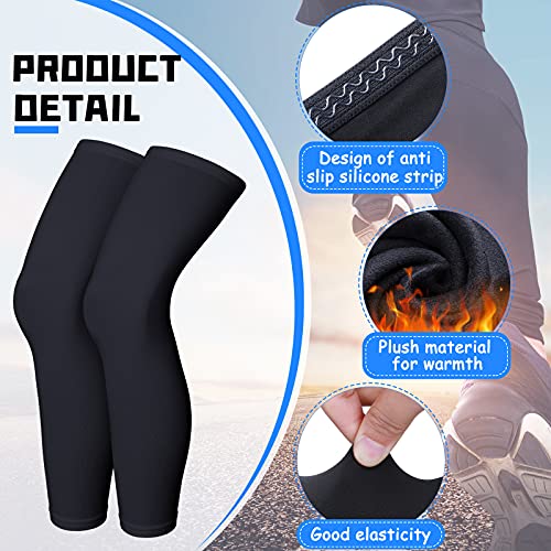 Skylety 4 Pieces Cycling Leg Warmers Thermal Sports Compression UV Long Leg Sleeves Full Length Leg Sleeves for Men Women (Medium) - Image 4