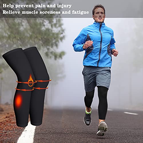 Skylety 4 Pieces Cycling Leg Warmers Thermal Sports Compression UV Long Leg Sleeves Full Length Leg Sleeves for Men Women (Medium) - Image 3