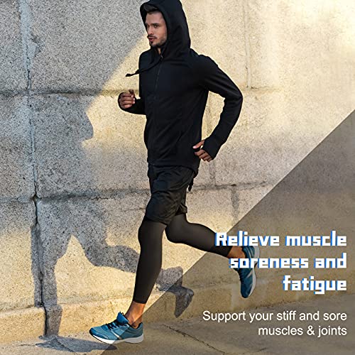 Skylety 4 Pieces Cycling Leg Warmers Thermal Sports Compression UV Long Leg Sleeves Full Length Leg Sleeves for Men Women (Medium) - Image 5