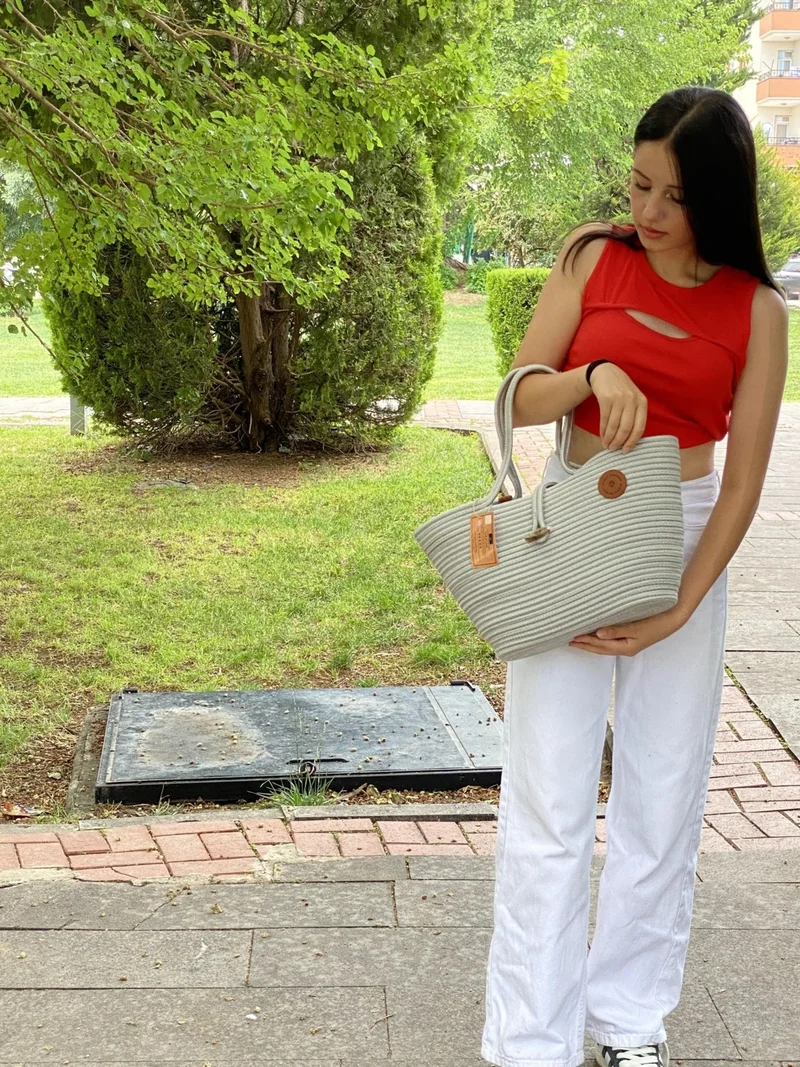 بدز ديري Jute Straw Look Handbag Beach Bag Shoulder Bag