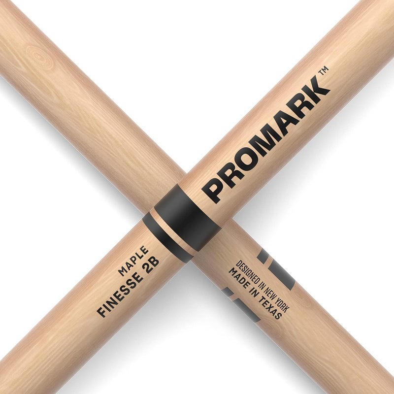 ProMark Finesse 2B Maple Drumsticks, Small Round Wood Tip, One Pair - Image 3