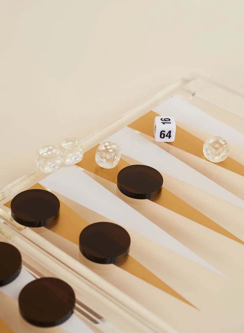 SUNNY LIFE Premium Whiskey Noir Lucite Backgammon Game