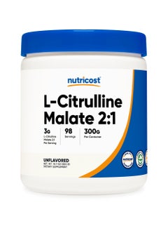 L-Citrulline Malate 2:1 3G L-Citrulline Malate 2:1 Per Serving, 98 Servings, 300G Per Container, Unflavored Net Wt. 10.7 (300 G), Dietary Supplement
