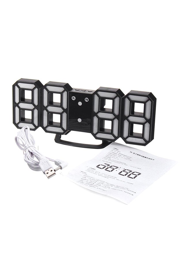 Digital LED Desk Night Wall Alarm Watch Black  - Image 1