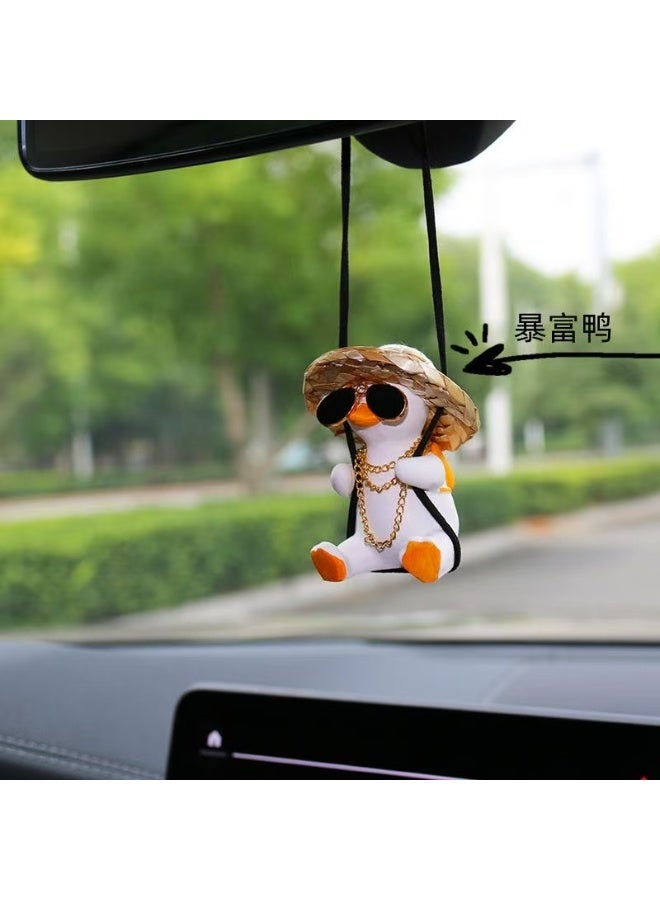 Miamia 1pc Duck Design Car Hanging Ornament  Cute Car Decoration Cool Car Accessories - Image 5