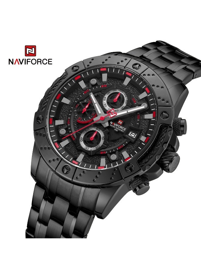 نافيفورس ساعة نافيفورس NF9227 B/R/B بتصميم ميكانيكي مجوف، ساعة يد رجالية عصرية مقاومة للماء ومضيئة، هدية مثالية - Image 2
