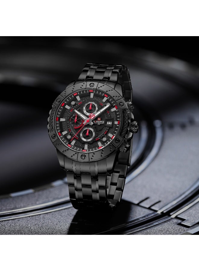 نافيفورس ساعة نافيفورس NF9227 B/R/B بتصميم ميكانيكي مجوف، ساعة يد رجالية عصرية مقاومة للماء ومضيئة، هدية مثالية - Image 3