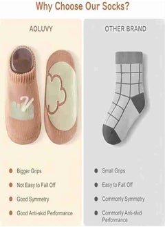 Toddler Baby Non Slip Socks, 5 Pairs Anti Slip Cozy Kids Socks With Non Skid Grips for 1-3 years old Toddler Little Kids - pzsku/Z0094856B1A4B7C0A98D4Z/45/_/1718618587/2a9596e3-4143-4152-90eb-0c62ad9ff65e