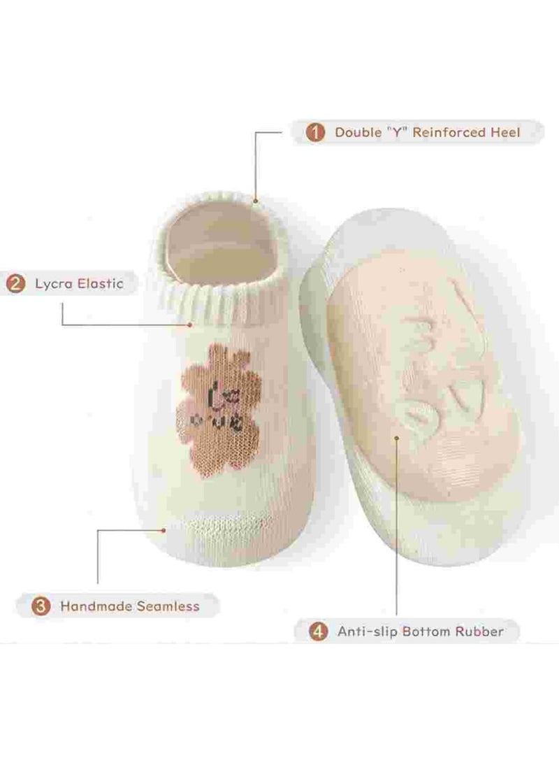 iMissiu Toddler Baby Non Slip Socks, 5 Pairs Anti Slip Cozy Kids Socks With Non Skid Grips for 1-3 years old Toddler Little Kids - Image 2