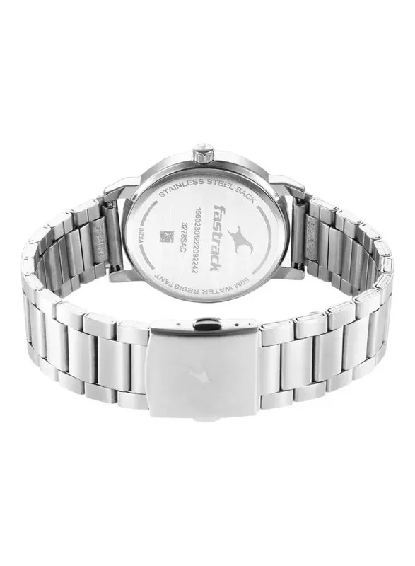 فاستراك Fastrack Stunners Quartz Analog Blue Dial Watch for Guys With Silver Colour Metal Strap
