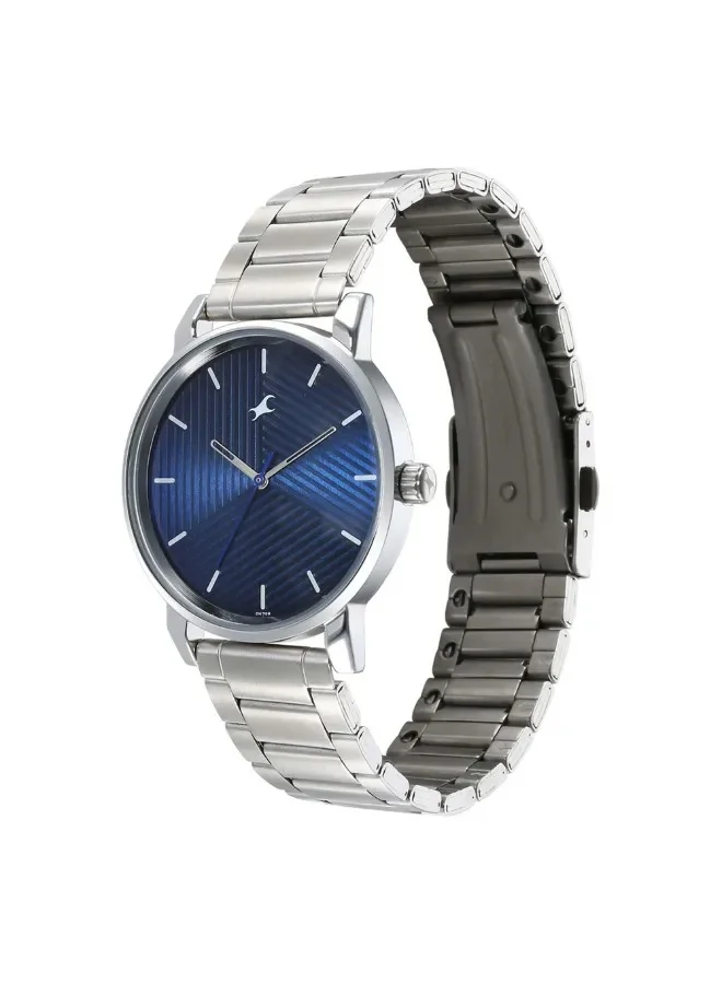 فاستراك Fastrack Stunners Quartz Analog Blue Dial Watch for Guys With Silver Colour Metal Strap