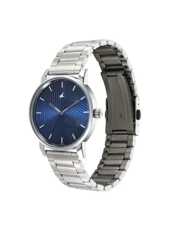 فاستراك Fastrack Stunners Quartz Analog Blue Dial Watch for Guys With Silver Colour Metal Strap