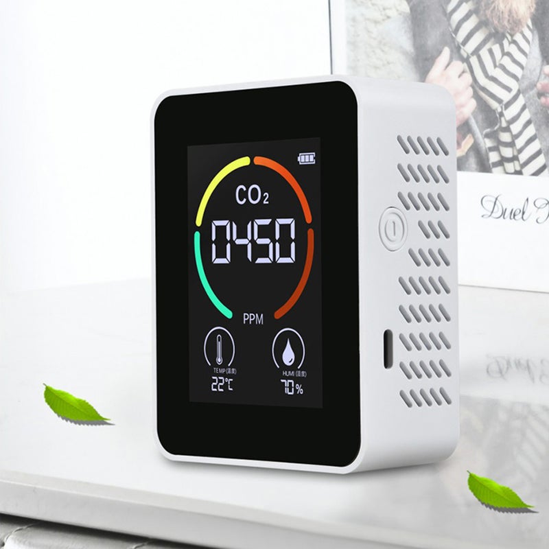 Indoor Portable CO2 Detector Multifunctional Thermohygrometer Home Digital Air Detector Intelligent Air Quality Analyzer Household Air Pollution Monitor - Image 2