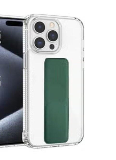 iPhone 14 Pro Protective Case with Built-in Magnetic Grip Clear/Green