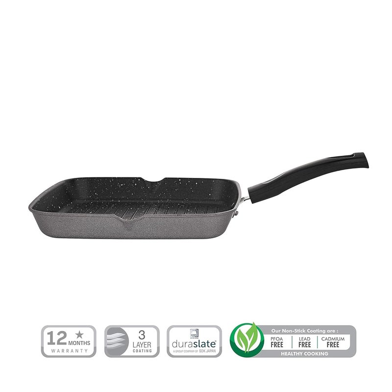 IDEAL PRIME Heavy Duty Aluminium NonStick Grill Pan Double Coated Long Lasting Multi Snacks Grill Pan Sandwich Tawa Cookware Pack of 1 - Image 4