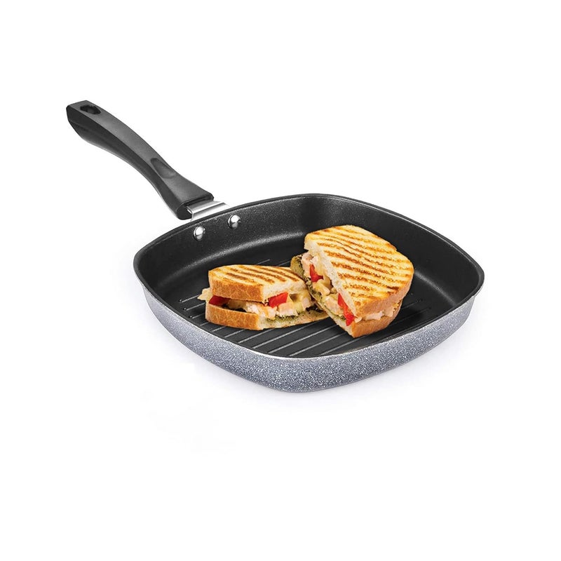 IDEAL PRIME Heavy Duty Aluminium NonStick Grill Pan Double Coated Long Lasting Multi Snacks Grill Pan Sandwich Tawa Cookware Pack of 1 - Image 1