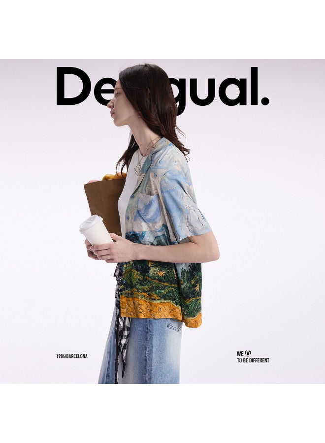 DESIGUAL van Gogh Print Cuban Collar Women's Blouse - Spring/summer 2025 Collection - Image 5
