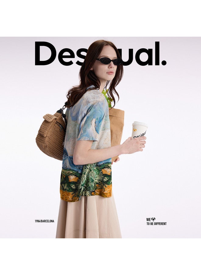 DESIGUAL van Gogh Print Cuban Collar Women's Blouse - Spring/summer 2025 Collection - Image 4