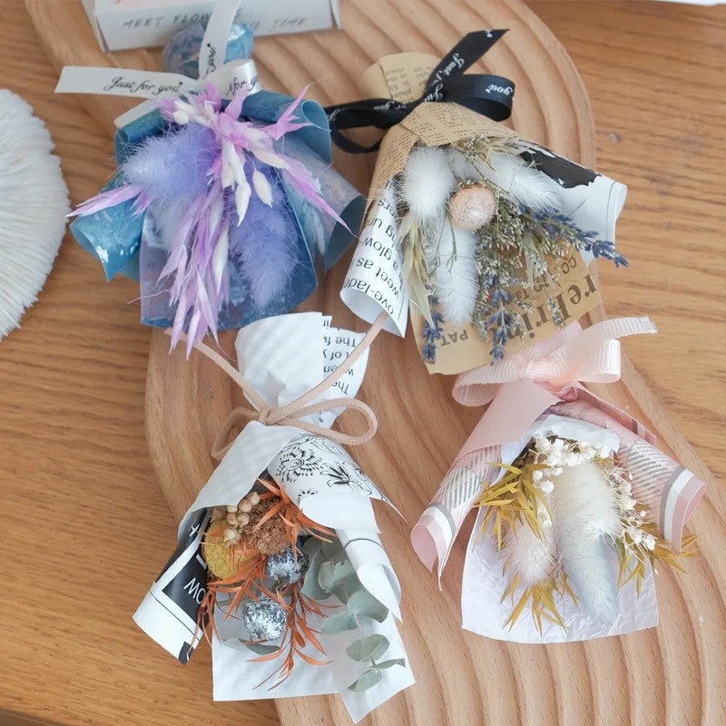 Bluejw TC Real Natural Dried Flower Bouquet – Mini Boho Dry Flower & Dried Plants Car Perfume with Air Vent Clip for Long-Lasting Fragrance & Stylish Decoration - Image 2