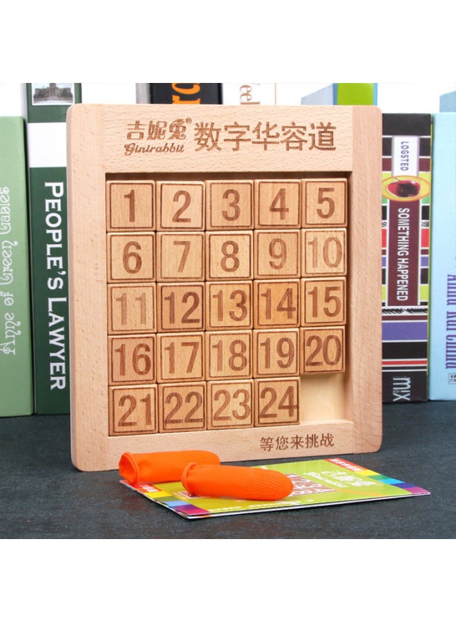Yizhi Development Wooden Puzzle Tray Toy Digital Tray Huarong Road Three Kingdoms Adult Children Wholesale-Color:Fourteen Goggles 15.2cm  - Image 3