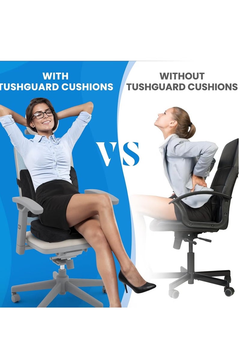Back Seat Cushion Car Seat Office Chair Cushions Sciatica u0026 Back Coccyx Tailbone Pain Relief Chair Pad, Memory Foam Lumbar Support Pillow for Computer Desk, Wheelchair, Driving (Black) - Image 3