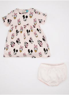 DeFacto Disney Mickey & Minnie Ribbed Short Sleeve Dress And Bloomers 2-Piece Set  - Image 1